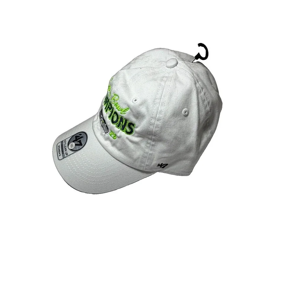 47 Brand Seahawks Super Bowl XLVIII 2025 Champions Women Clean Up Hat White NWT